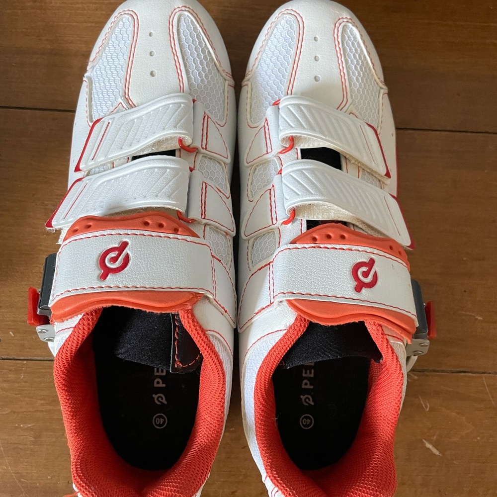 Peloton cycling shoes. Size 40. Like new. Worn twice. Smoke free/pet free home.
